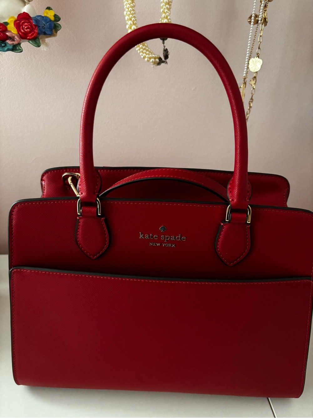 kate spade Red Leather with Gold Hardware